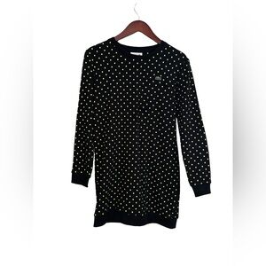 Lacoste Dress Womens Size 38 Black Yellow Polka Dots Polo Style Classic Fit Sz 8